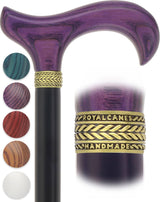 Royal Canes Classic Derby Walking Cane, Wood-Stained, Pewter Collar, Multiple Colors Derby Classic Walking Canes - Tophatter Daily Deals