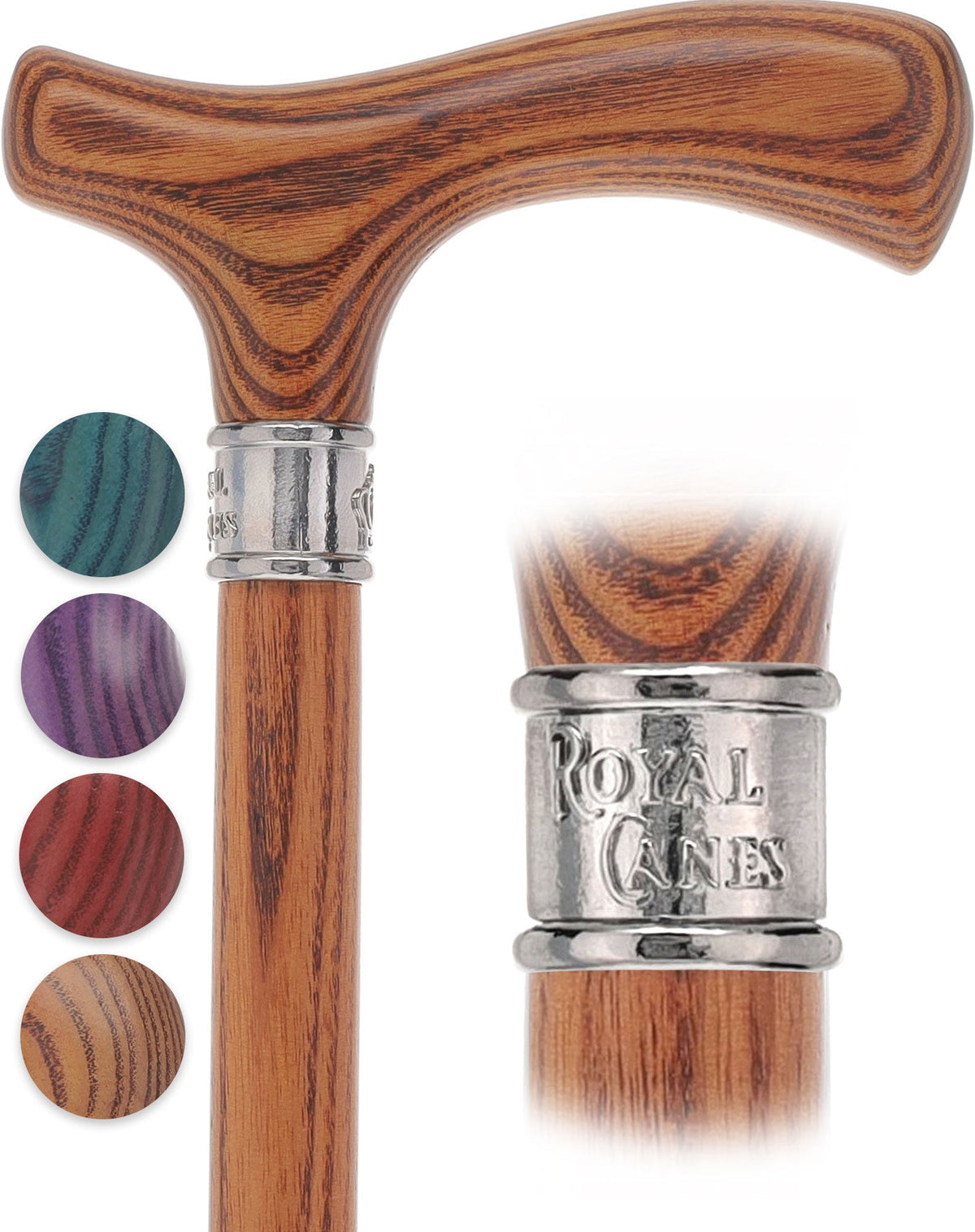 Royal Canes Fritz: Full-Color Wood Stain Collection (Matching Handle & Shaft) Fritz Handle Walking Canes - Tophatter Daily Deals