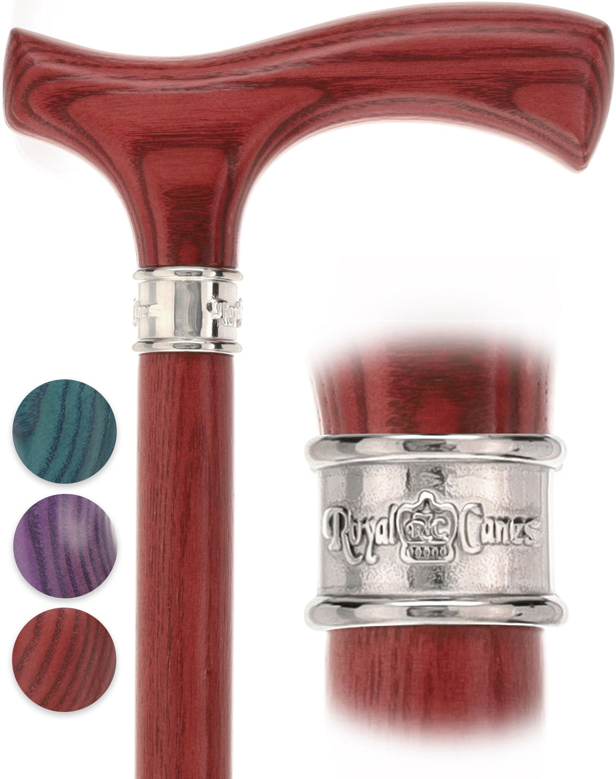 Royal Canes Fritz: Full-Color Wood Stain Collection (Matching Handle & Shaft) Fritz Handle Walking Canes - Tophatter Daily Deals
