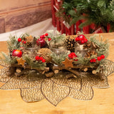 Handcrafted Christmas Triple Tealight Candle Holder ~ Xmas Table Centrepiece Candle Holder - Tophatter Daily Deals