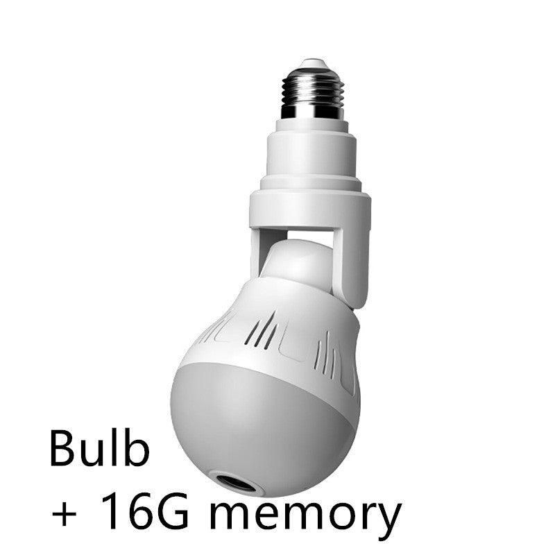 Bulb lamp wifi ip camera 1080p wireless Panoramic 360 fish eye 2mp smart home security lighting cctv surveillance ip cameras A 1080P 16G 0 - Tophatter Daily Deals