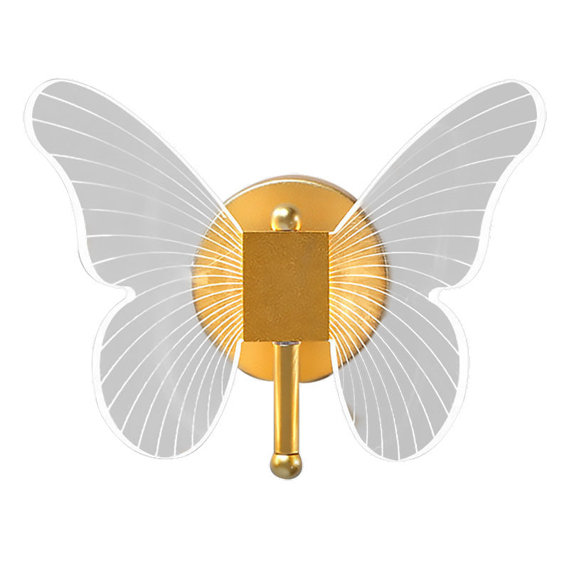 Butterfly Wall Lamp Light Luxury Bedside Warm Decoration 0 - Tophatter Daily Deals