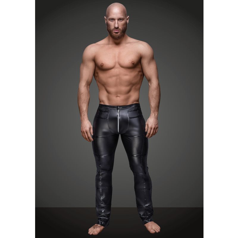 Wet Look Black Pants for Men with Zipper Detail > Clothes > Mens Latex - Tophatter Daily Deals