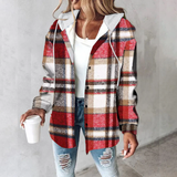 Lightweight Cozy Womens Hoodie - Button Front Knit, Casual Red - Tophatter Daily Deals