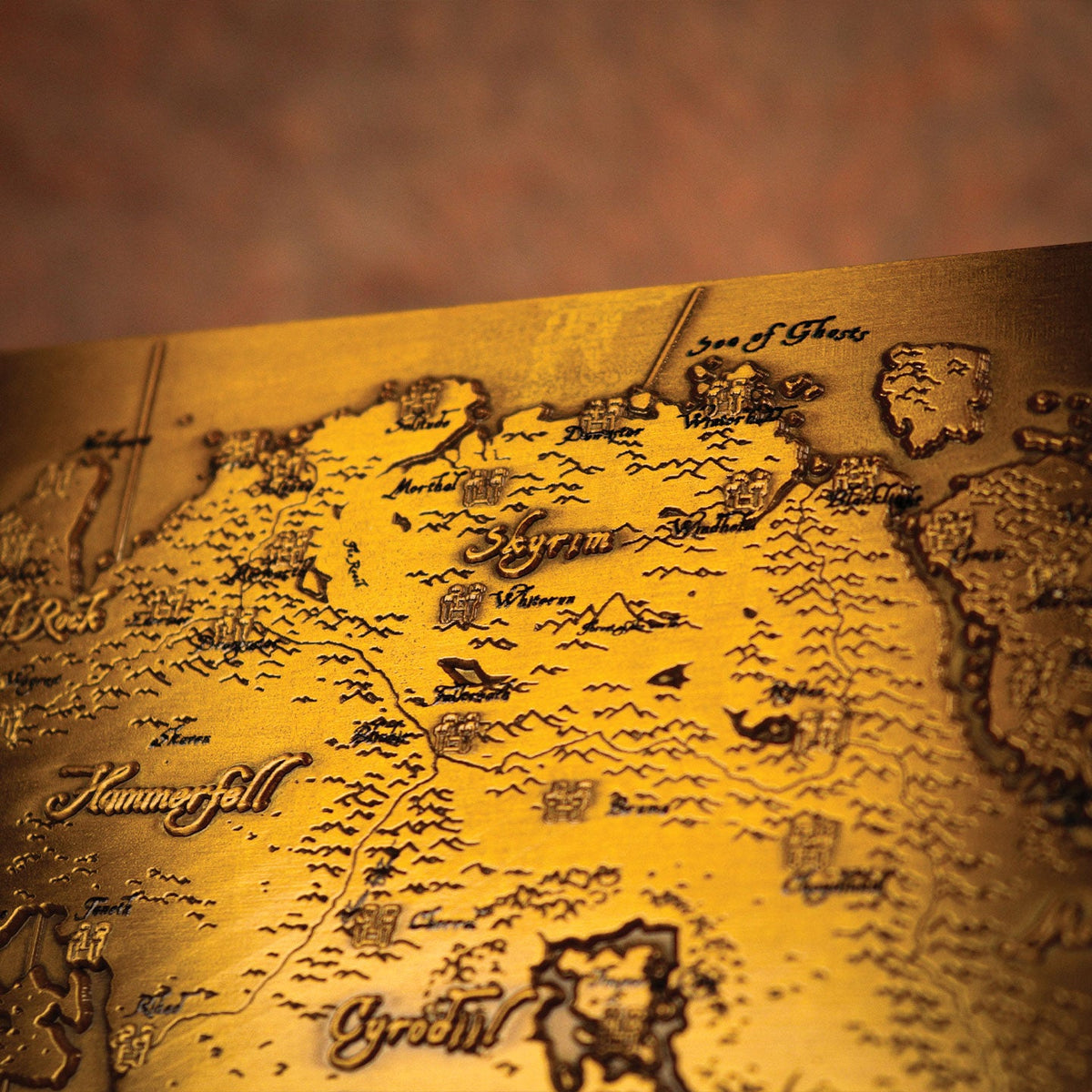 The Elder Scrolls – Limited Edition Metal Map of Tamriel Collectible - Tophatter Daily Deals