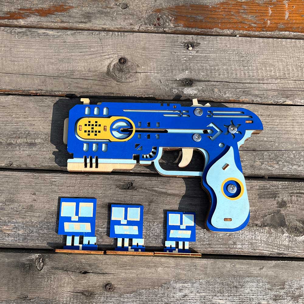 Wooden Kit Training Dragon Rubber Band Pistol Model Kit - Tophatter Daily Deals