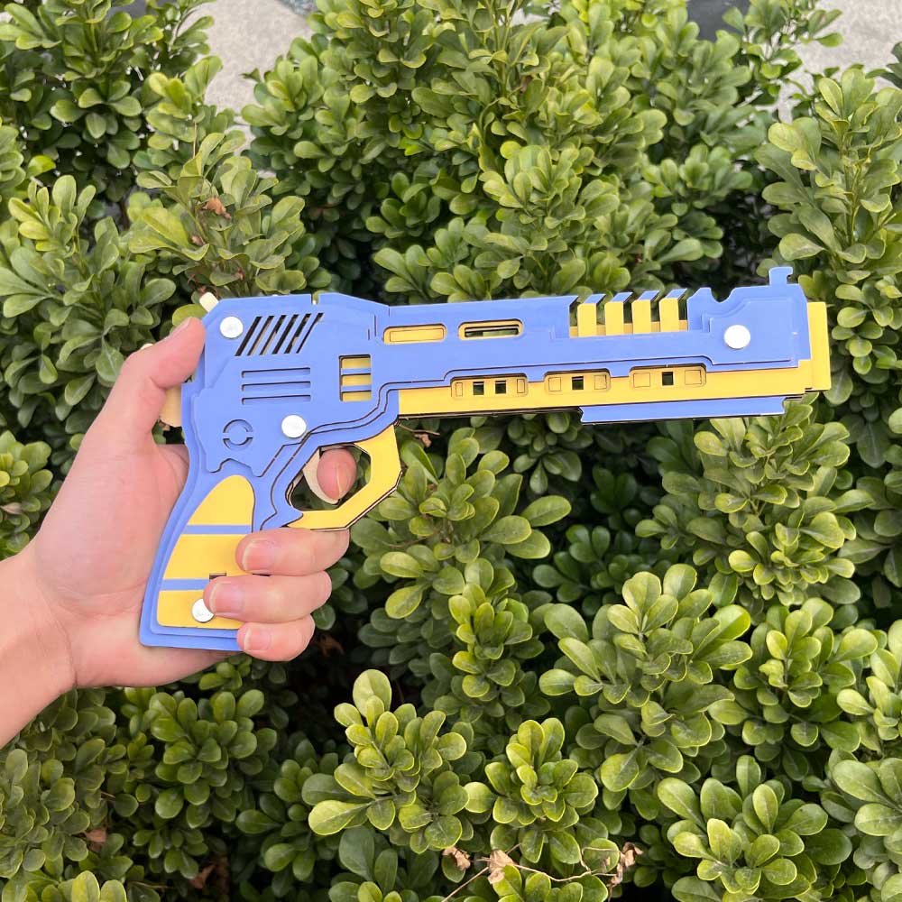 Battle Wolf 3D Gun Puzzle Wooden Rubber Band Gun Model Kit - Tophatter Daily Deals