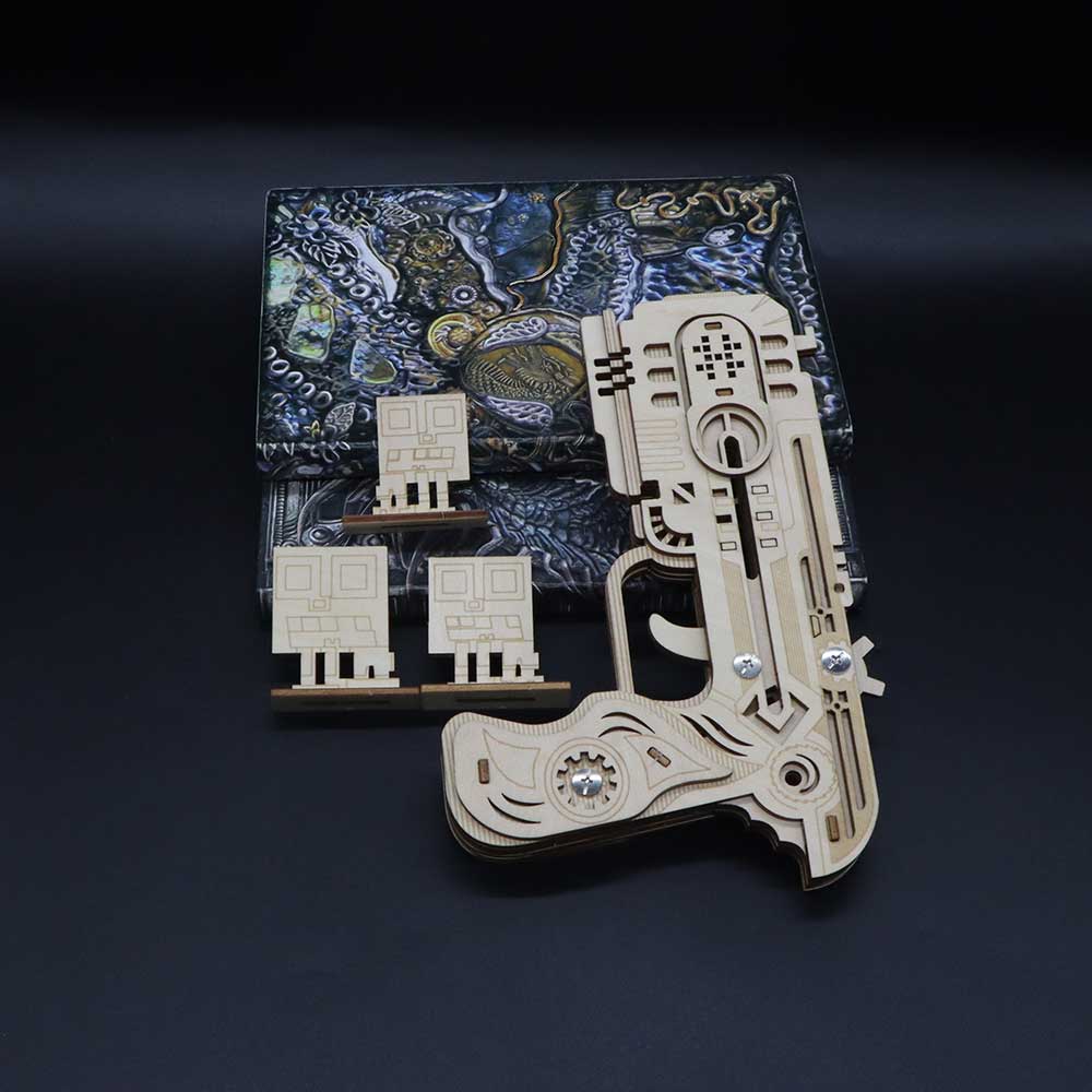 3D Wooden Kit Training Dragon Rubber Band Pistol Model Kit - Tophatter Daily Deals