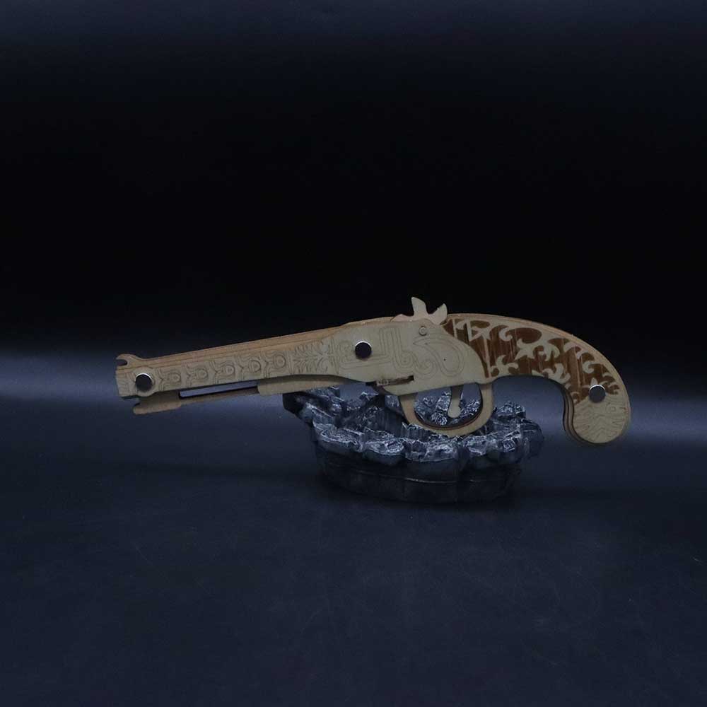 Assembled Firelock Wooden Rubber Band Gun Model Kit - Tophatter Daily Deals