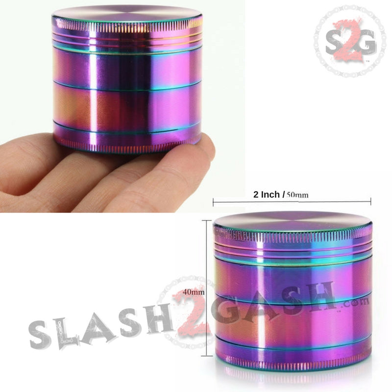 Rainbow Stainless Steel Magnetic Spice Herb Grinder 4 piece - 3 Sizes Smoking Accessories - Tophatter Daily Deals