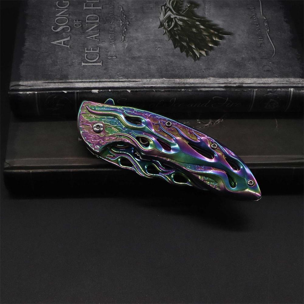Fantastic Flame Shape Folding Knife - Tophatter Daily Deals