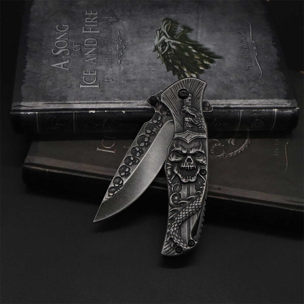 Snake Skull Relief Folding Knife - Tophatter Daily Deals