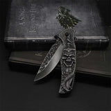 Snake Skull Relief Folding Knife - Tophatter Daily Deals