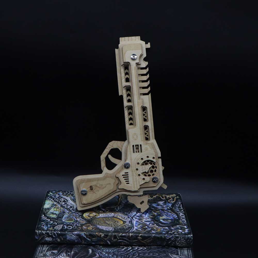 3D Gun Puzzle Wooden Rubber Band Gun Model Kit - Tophatter Daily Deals