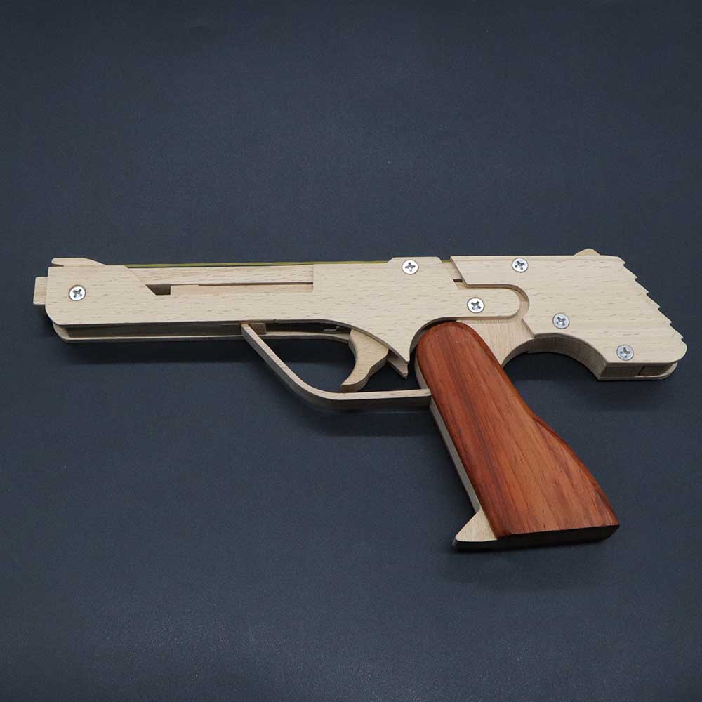 Wooden Assembled Flying Eagle Solid Wood Pistol - Tophatter Daily Deals