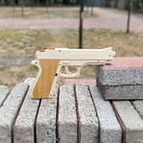 Solid Wooden Rubber Band M92F Pistol With Functional Clip - Tophatter Daily Deals