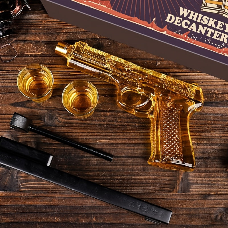 Gun Whiskey Decanter Set with Shot Glasses Kitchen Appliances - Tophatter Daily Deals