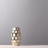 Beautiful Ceramic Gold aqua polka dots Pineapple Vase White large 0 - Tophatter Daily Deals
