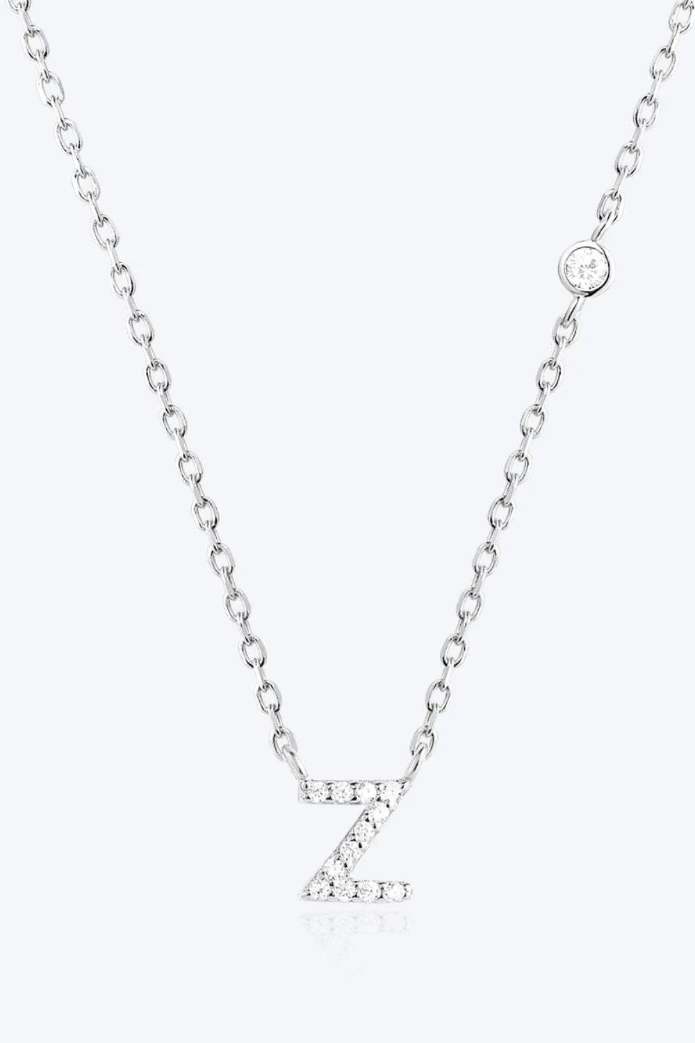 V To Z Zircon 925 Sterling Silver Necklace Z Silver One Size Necklaces - Tophatter Daily Deals