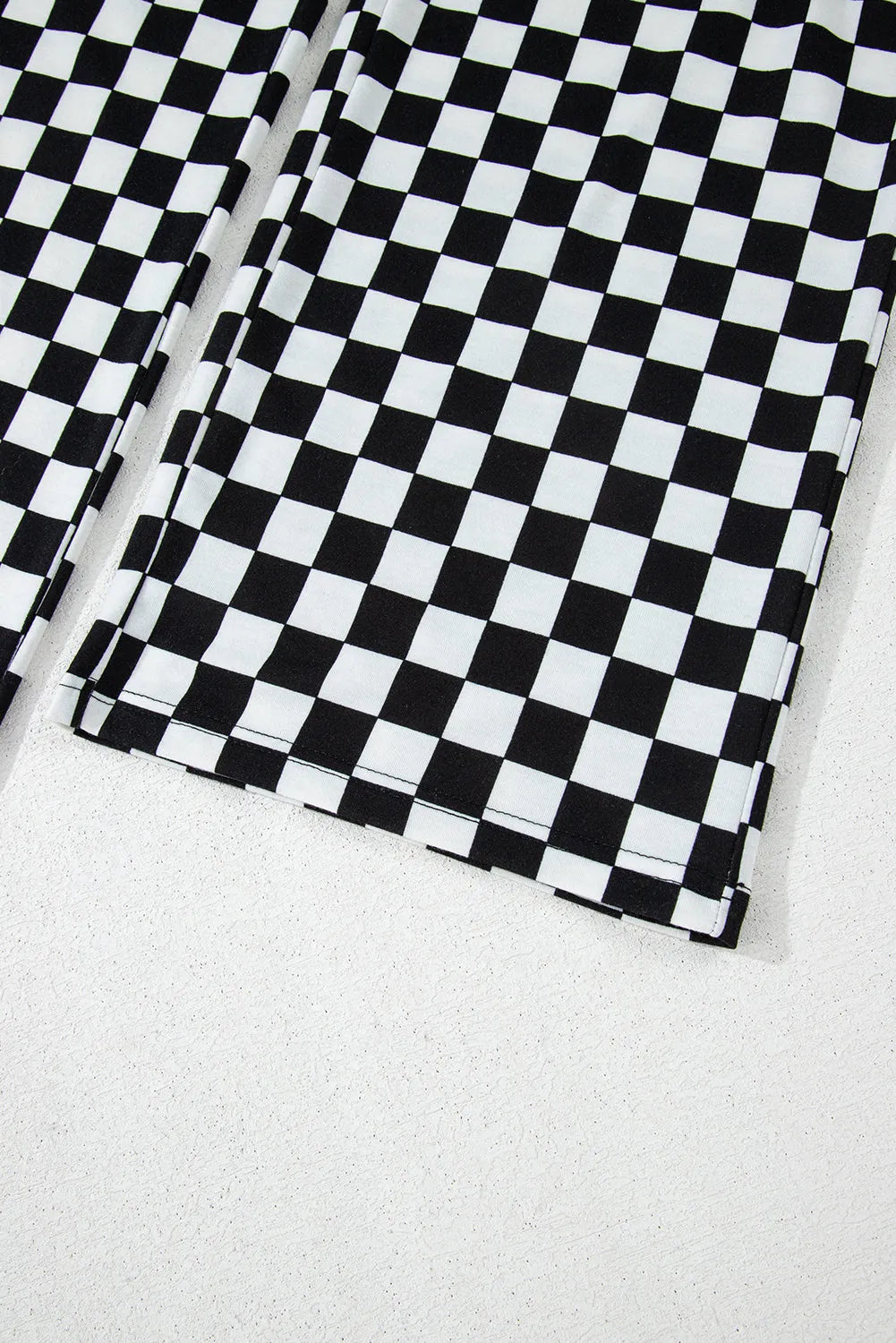 Black Checkered Print Long Sleeve Top and Pants Lounge Set Loungewear & Sleepwear/Loungewear - Tophatter Daily Deals