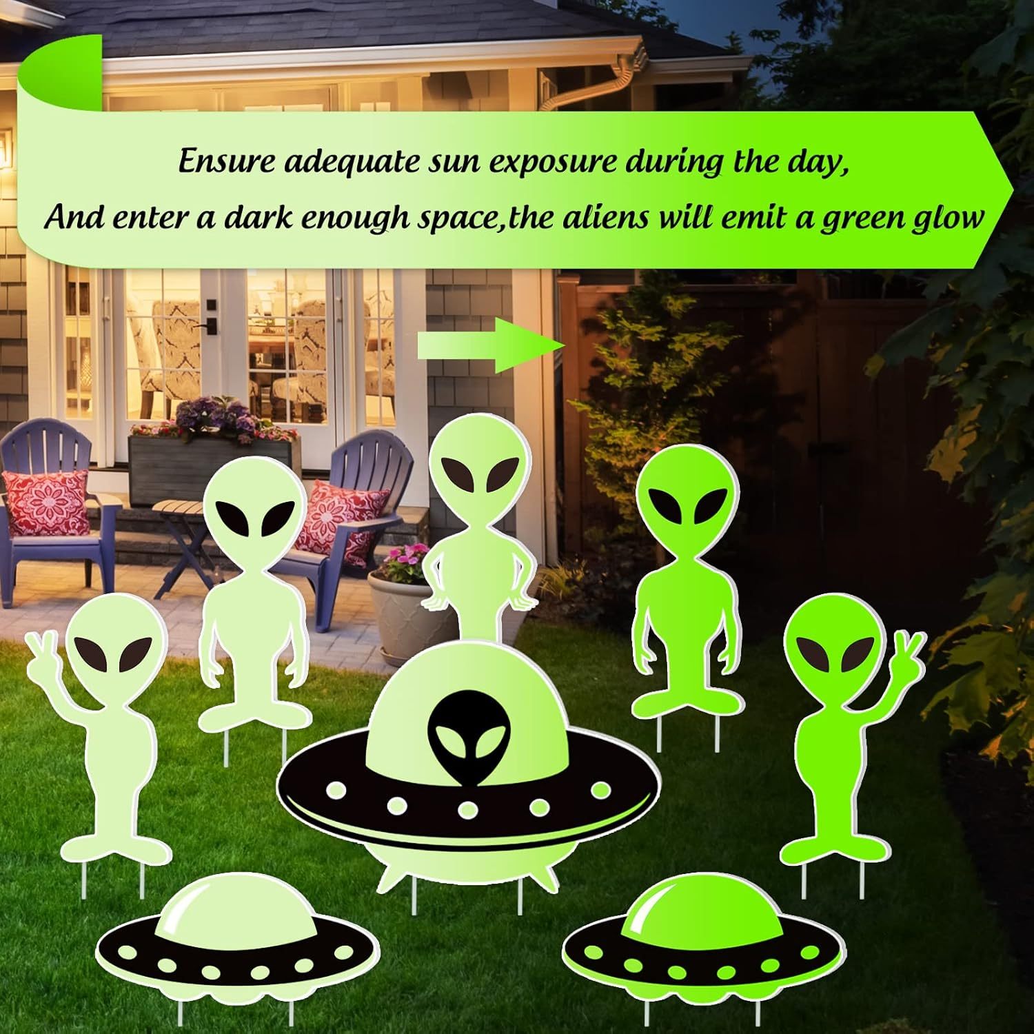 Glow in Dark Halloween Yard Sign Set Halloween - Tophatter Daily Deals