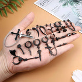 16 Pairs Y2K Punk Black Stainless Steel Earrings Set - Tophatter Daily Deals