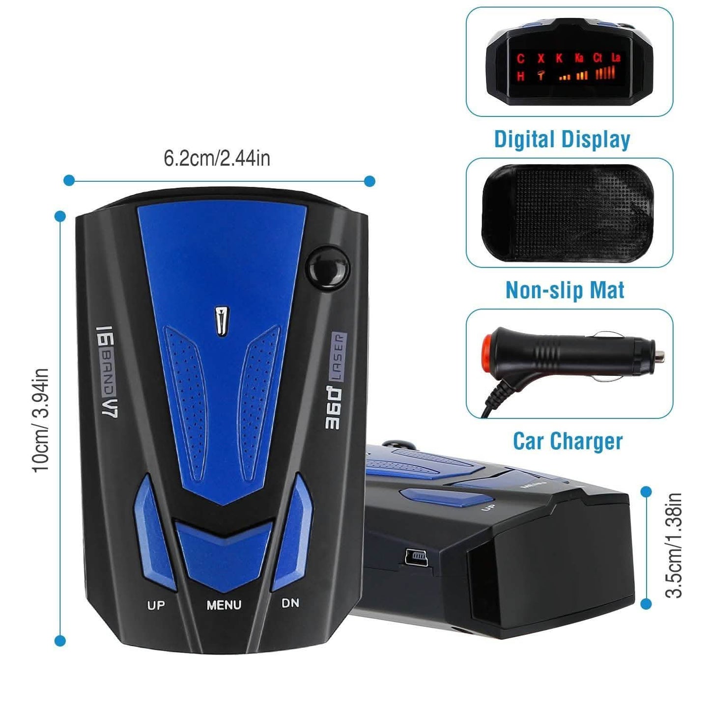 16 Band V7 Speed Safety Voice Alert Car Radar Detector Automotive - Tophatter Daily Deals