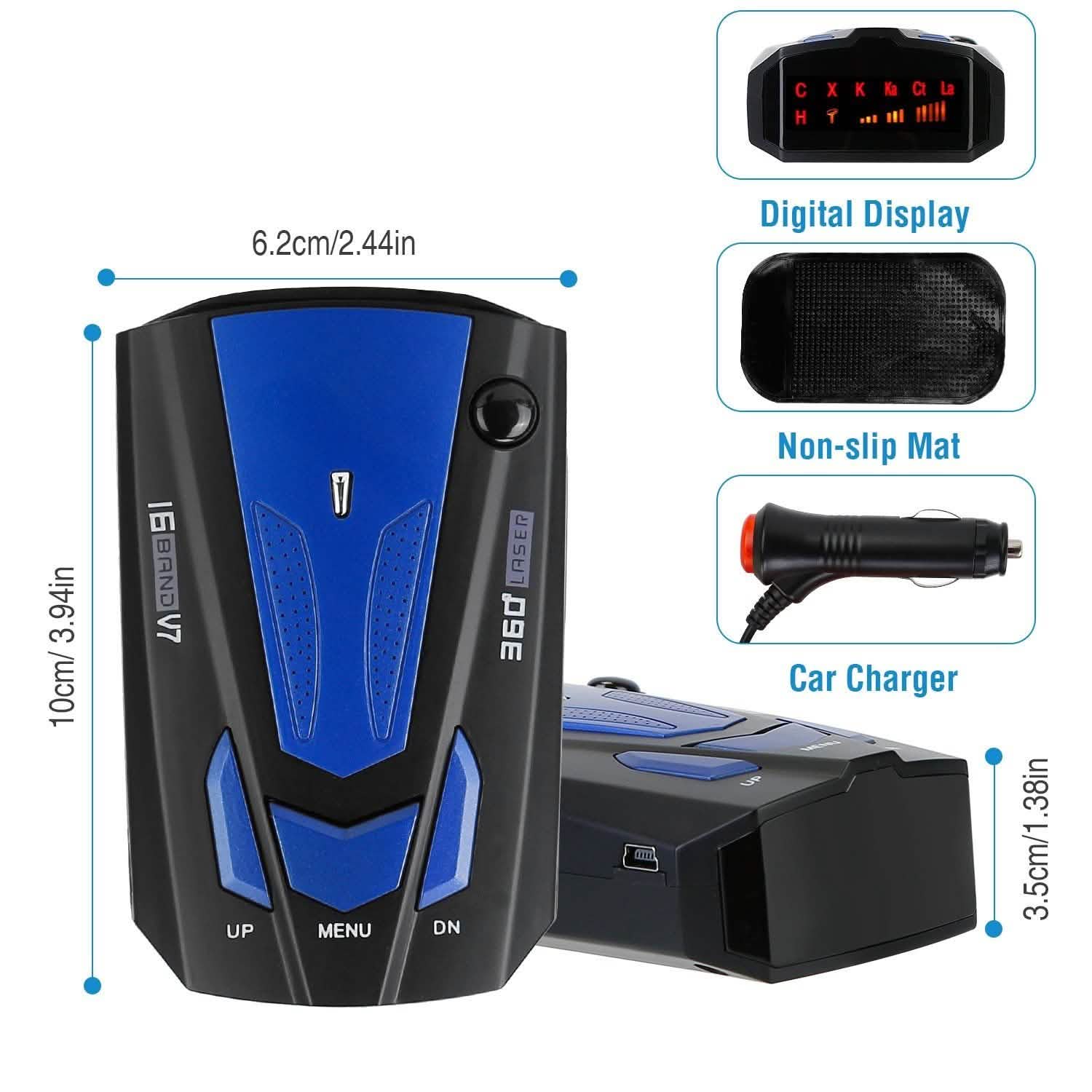 16 Band V7 Speed Safety Voice Alert Car Radar Detector Automotive - Tophatter Daily Deals