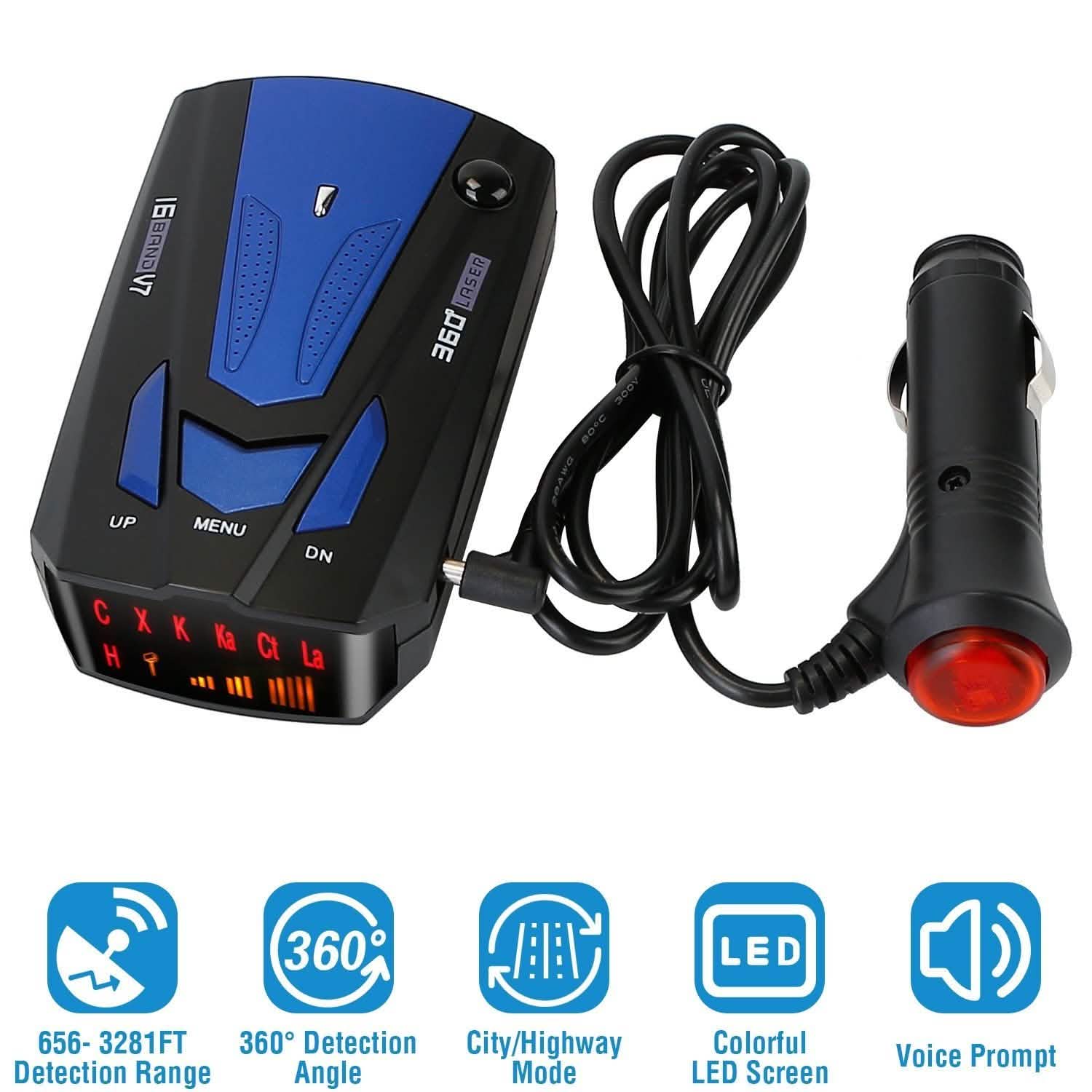 16 Band V7 Speed Safety Voice Alert Car Radar Detector Automotive - Tophatter Daily Deals