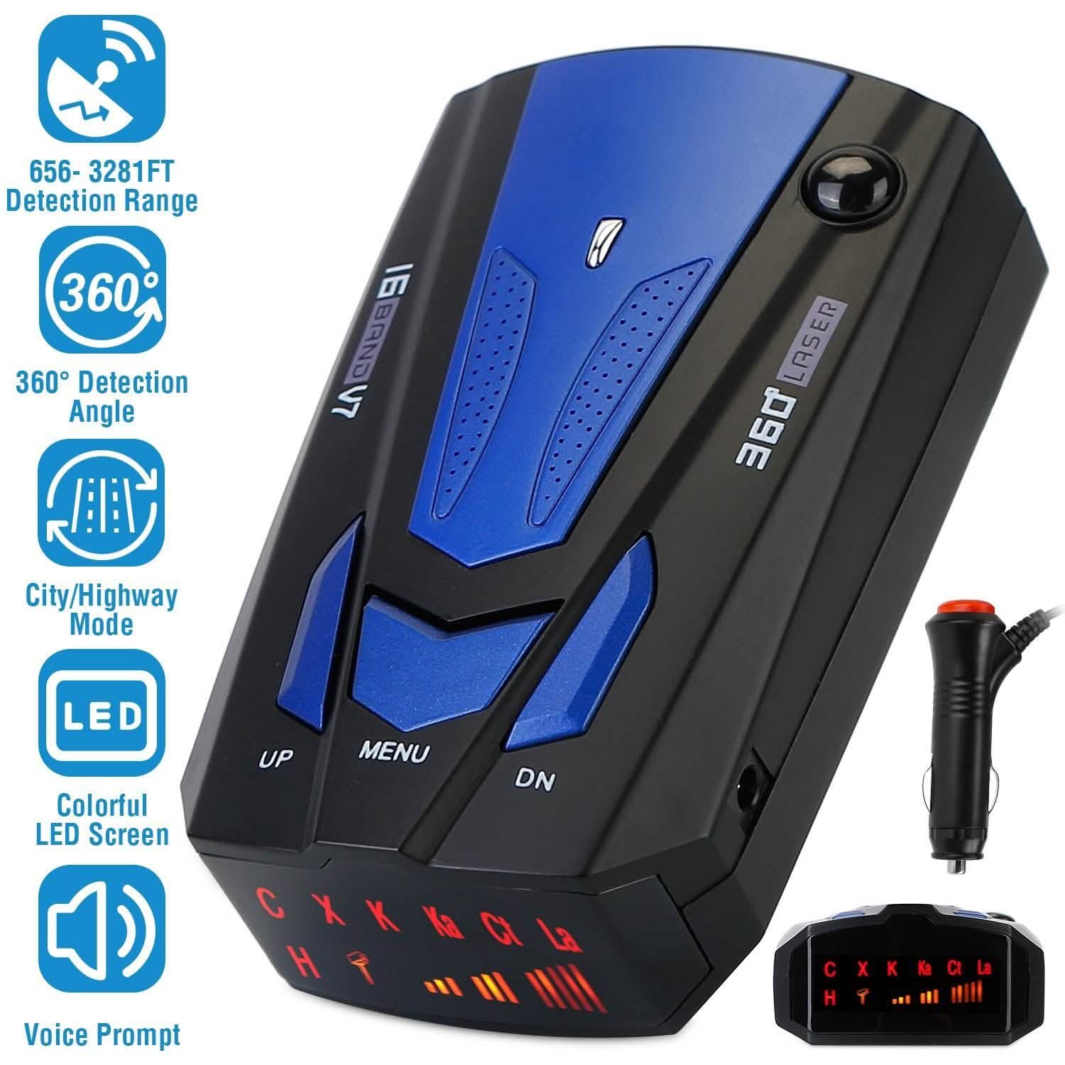 16 Band V7 Speed Safety Voice Alert Car Radar Detector Automotive - Tophatter Daily Deals