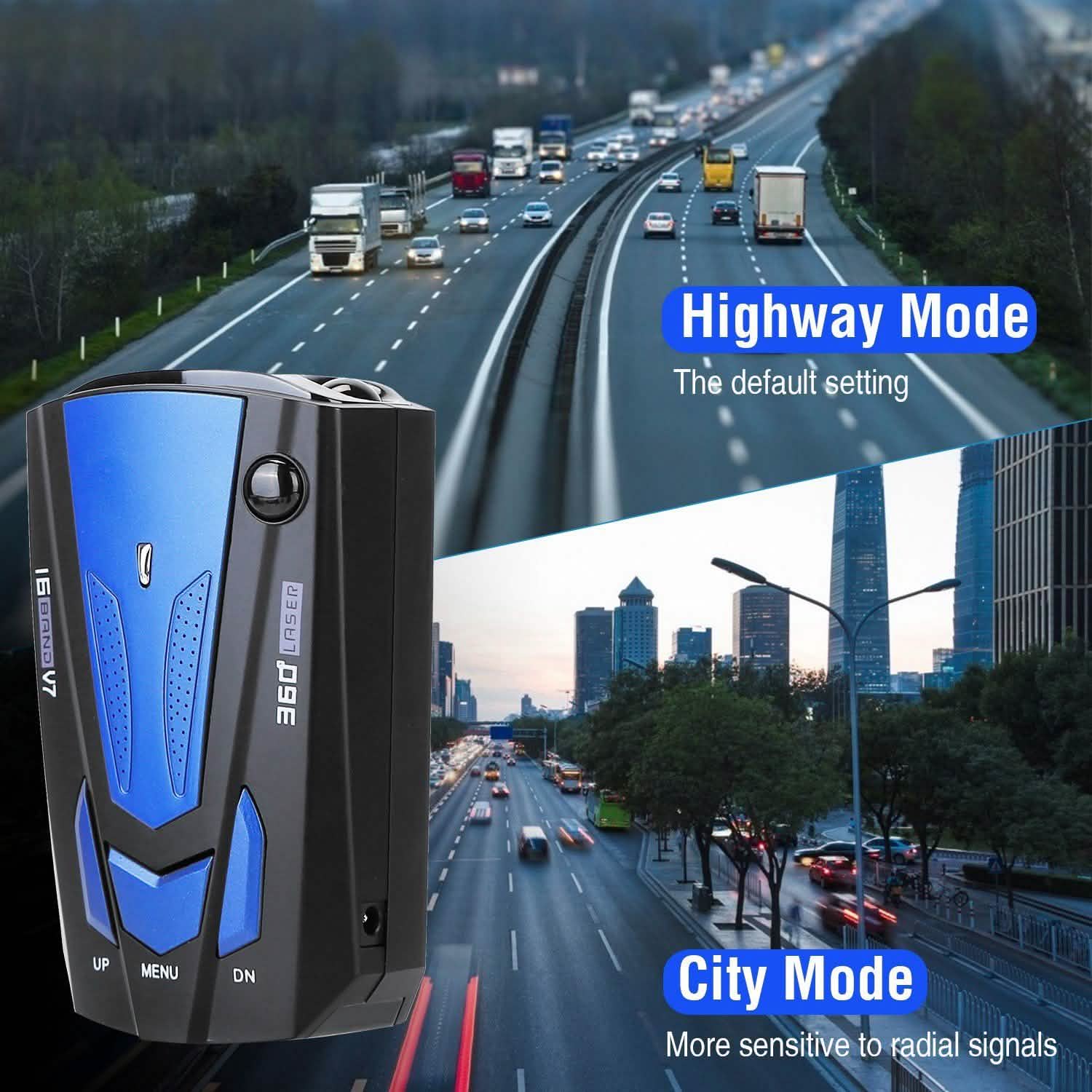 16 Band V7 Speed Safety Voice Alert Car Radar Detector Automotive - Tophatter Daily Deals