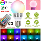 16 Colors Change LED Bulbs E27 3W RGD Dimmable Mood Lighting Lamp Indoor Lighting - Tophatter Daily Deals