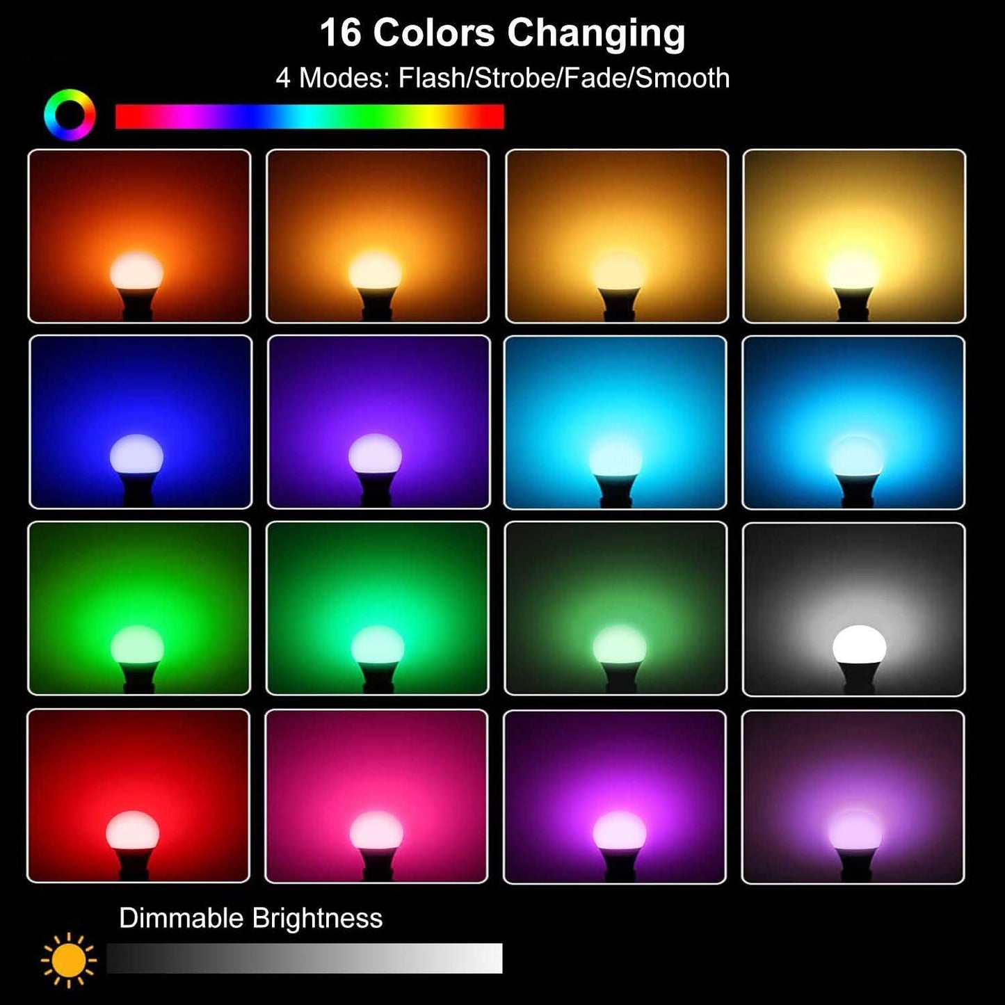 16 Colors Change LED Bulbs E27 3W RGD Dimmable Mood Lighting Lamp Indoor Lighting - Tophatter Daily Deals