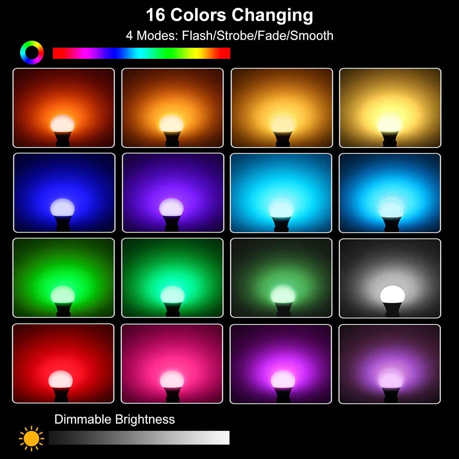 16 Colors Change LED Bulbs E27 3W RGD Dimmable Mood Lighting Lamp Indoor Lighting - Tophatter Daily Deals