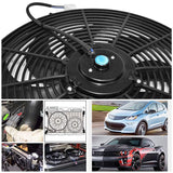 16" Electric Radiator Cooling Fan 12V 120W 10 Blades Car Thermostat Kit Automotive - Tophatter Daily Deals