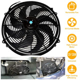 16" Electric Radiator Cooling Fan 12V 120W 10 Blades Car Thermostat Kit Automotive - Tophatter Daily Deals