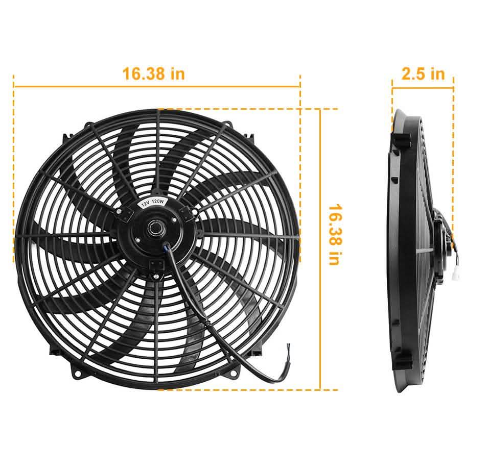 16" Electric Radiator Cooling Fan 12V 120W 10 Blades Car Thermostat Kit Automotive - Tophatter Daily Deals