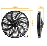 16" Electric Radiator Cooling Fan 12V 120W 10 Blades Car Thermostat Kit Automotive - Tophatter Daily Deals