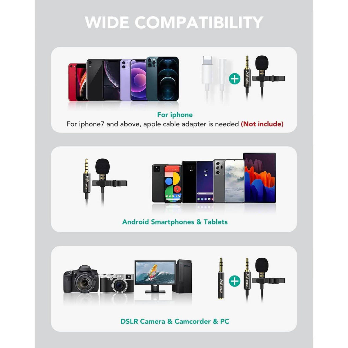 16 Feet Single Head Lavalier Lapel Microphone Omnidirectional Condenser Mic Audio Accessories - Tophatter Daily Deals