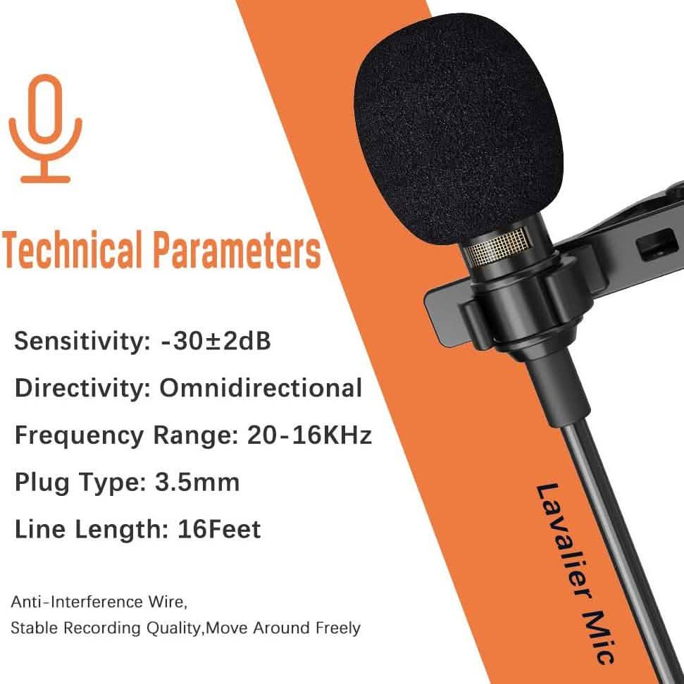 16 Feet Single Head Lavalier Lapel Microphone Omnidirectional Condenser Mic Audio Accessories - Tophatter Daily Deals