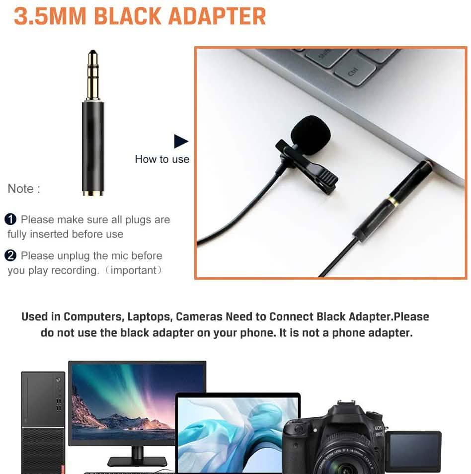 16 Feet Single Head Lavalier Lapel Microphone Omnidirectional Condenser Mic Audio Accessories - Tophatter Daily Deals