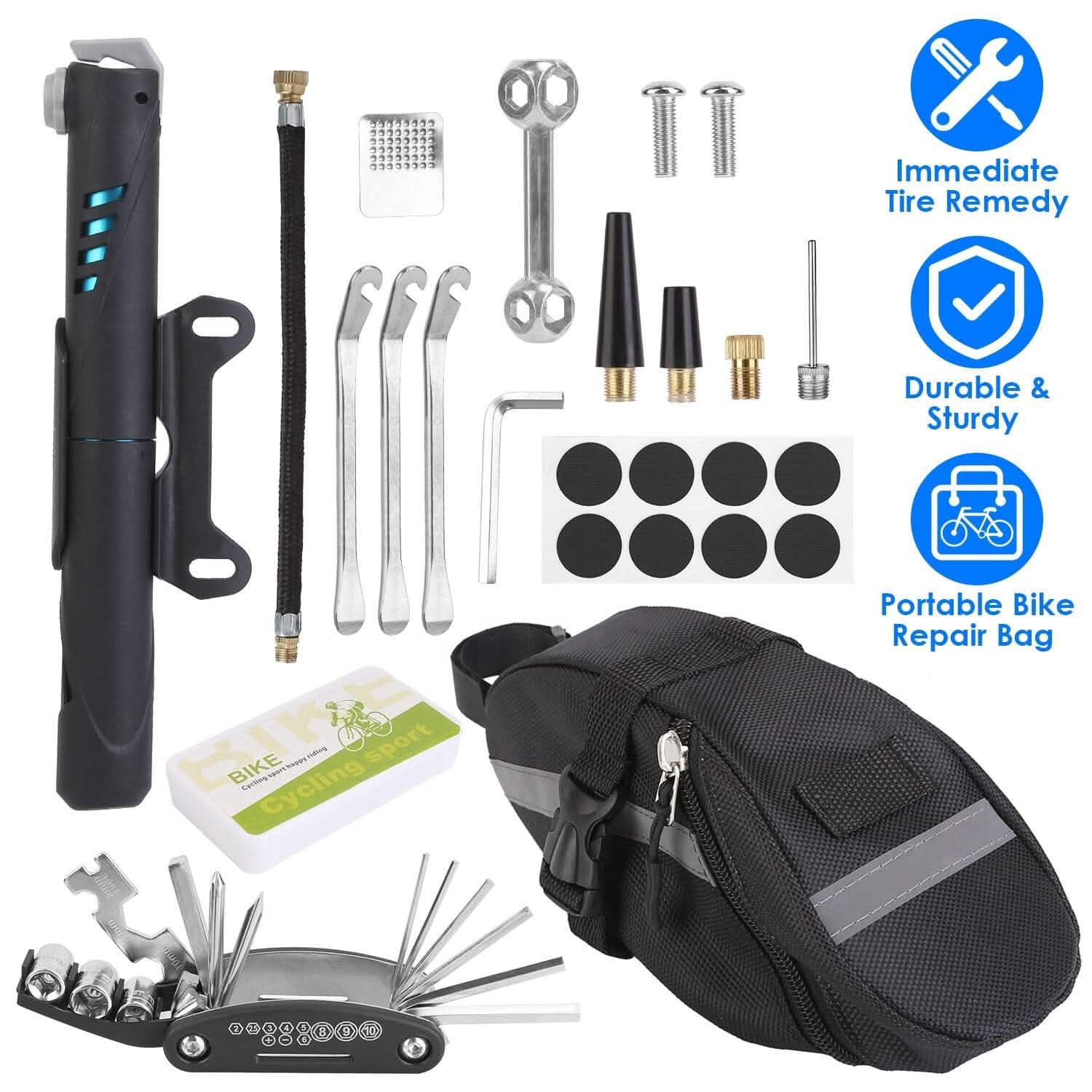 16-in-1 Bicycle Tire Repair Kit Outdoor Recreation - Tophatter Daily Deals