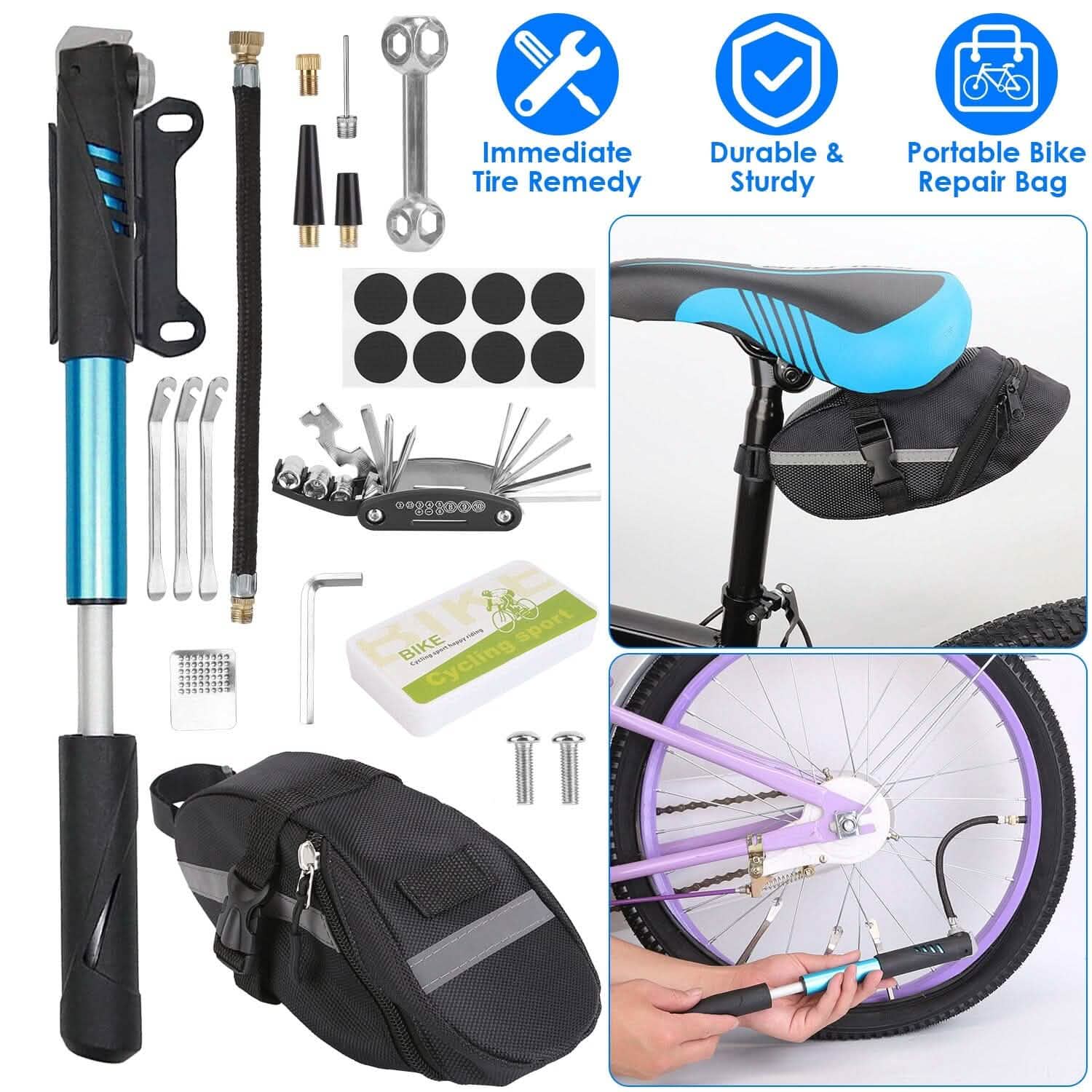 16-in-1 Bicycle Tire Repair Kit Outdoor Recreation - Tophatter Daily Deals