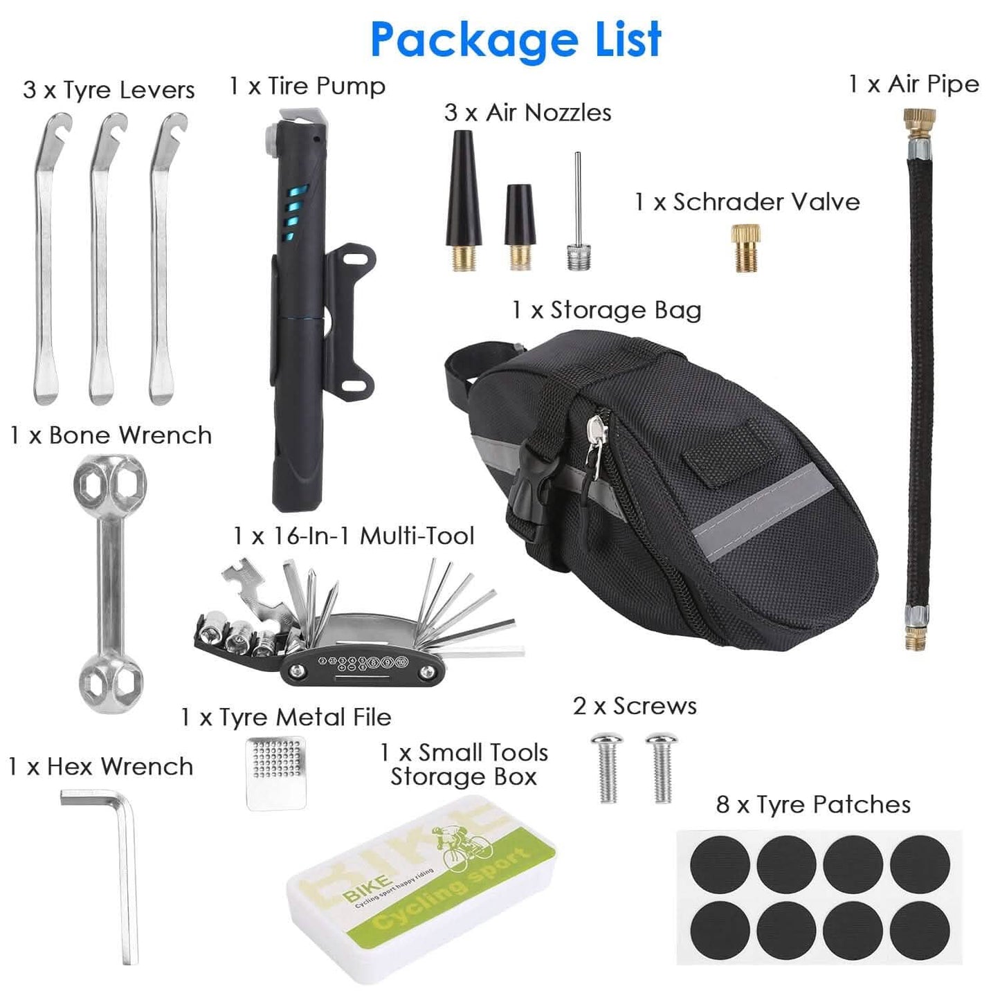16-in-1 Bicycle Tire Repair Kit Outdoor Recreation - Tophatter Daily Deals