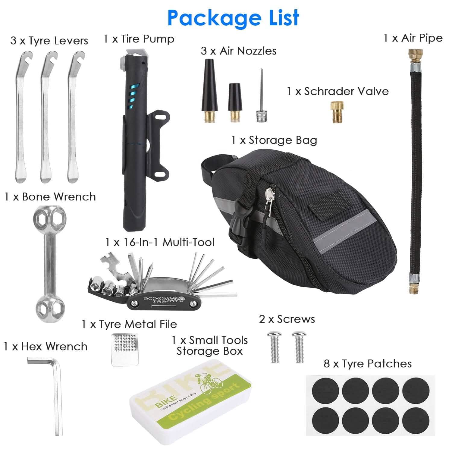 16-in-1 Bicycle Tire Repair Kit Outdoor Recreation - Tophatter Daily Deals