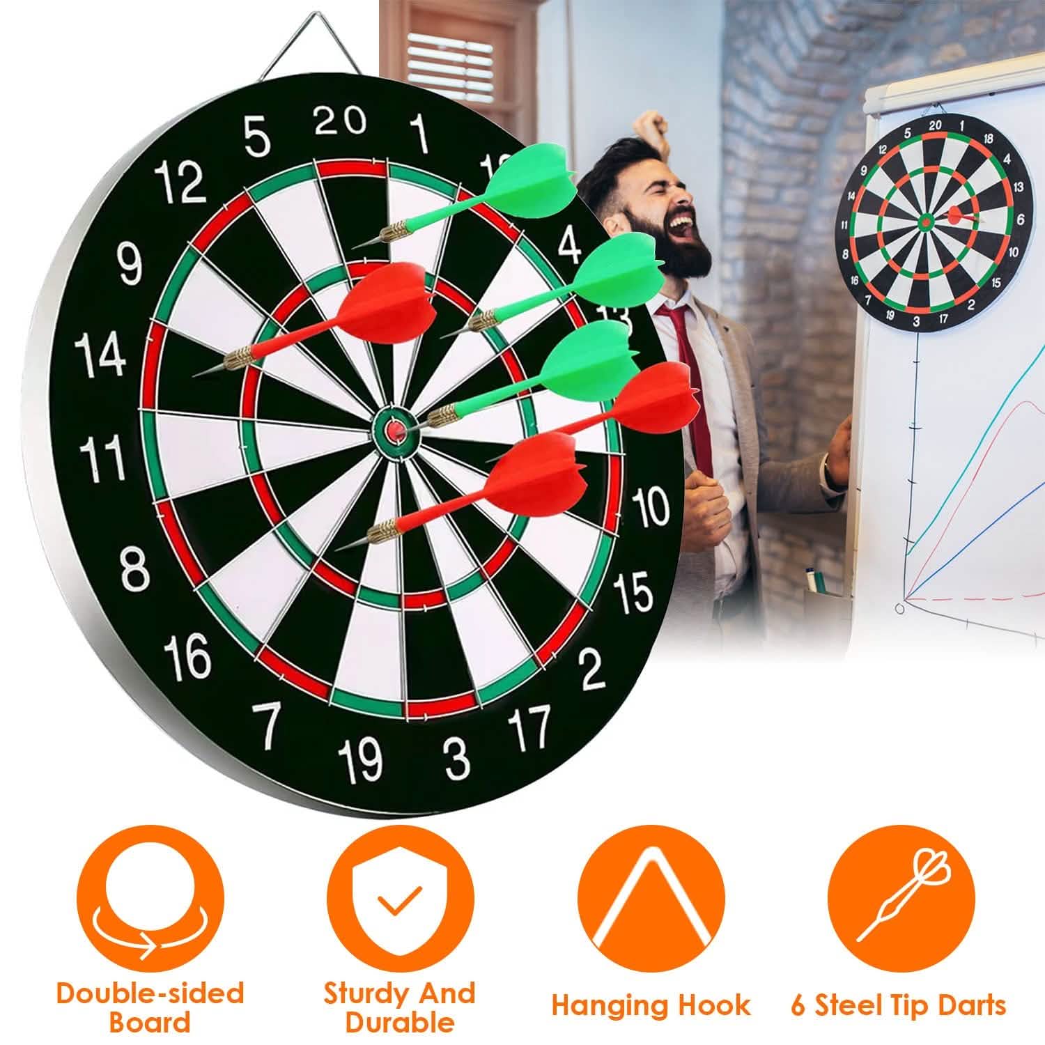 16-Inch Dart Board Game Set Everything Else - Tophatter Daily Deals