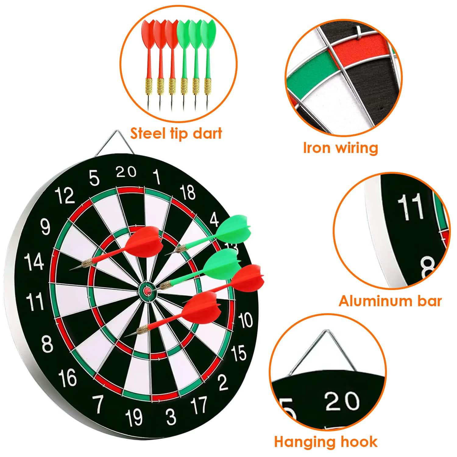 16-Inch Dart Board Game Set Everything Else - Tophatter Daily Deals