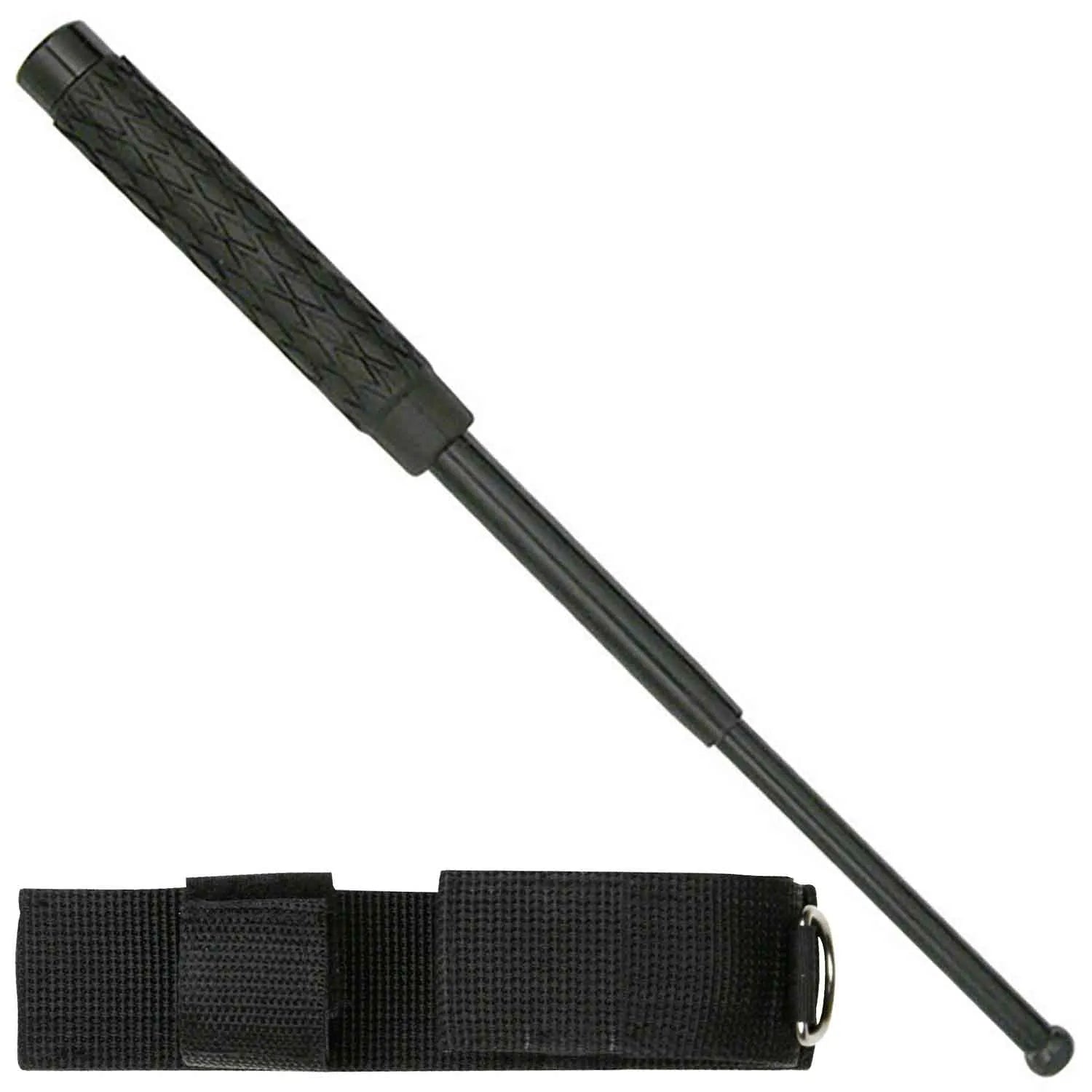 16 Inch Police Baton Telescoping With Pouch Rubber Grip - Tophatter Daily Deals