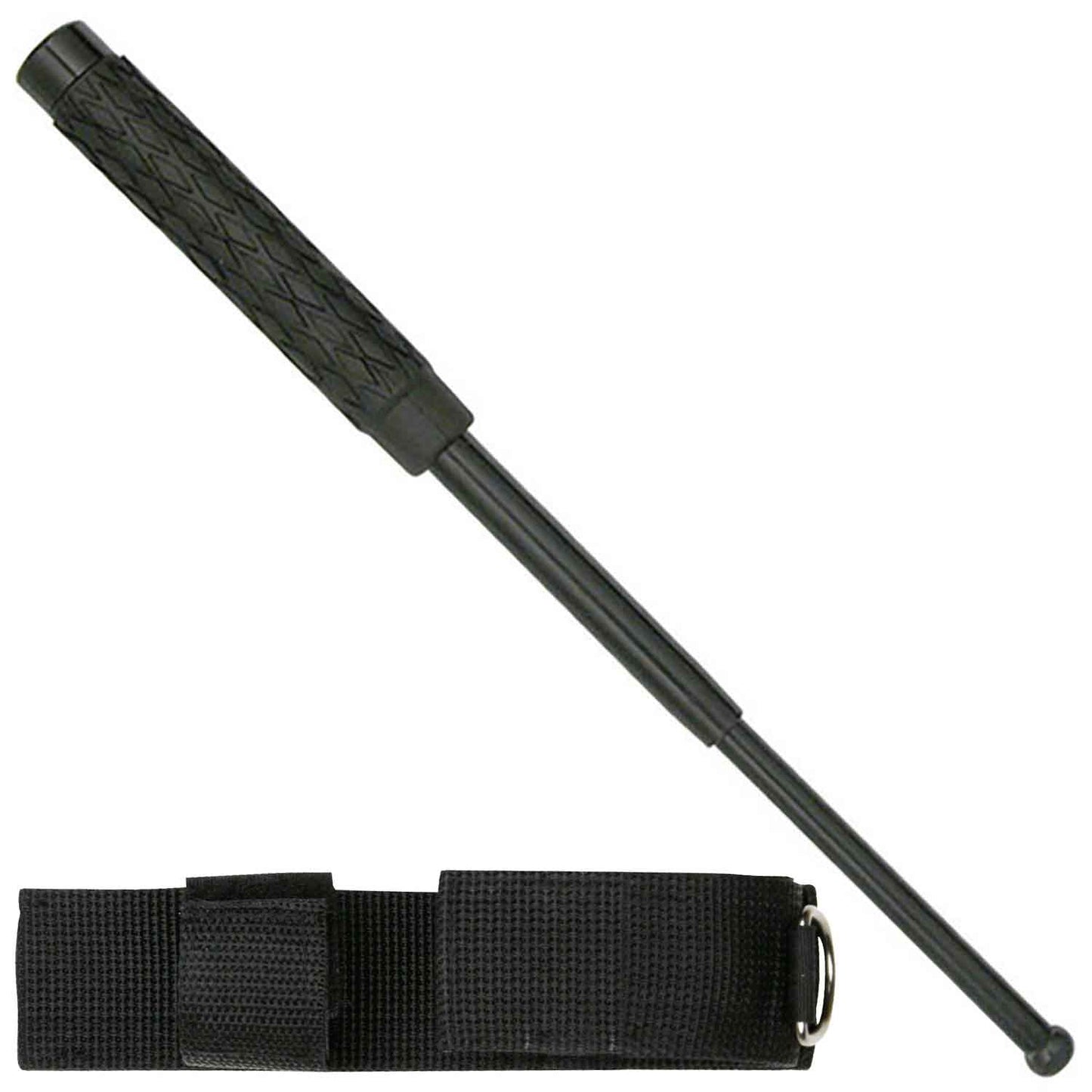 16 Inch Police Baton Telescoping With Pouch Rubber Grip - TOPHATTER'S ARMORY DEALS Collectible Weapons - Tophatter Daily Deals