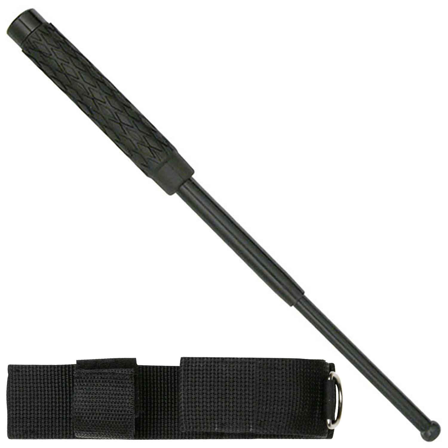16 Inch Police Baton Telescoping With Pouch Rubber Grip Collectible Weapons - Tophatter Daily Deals